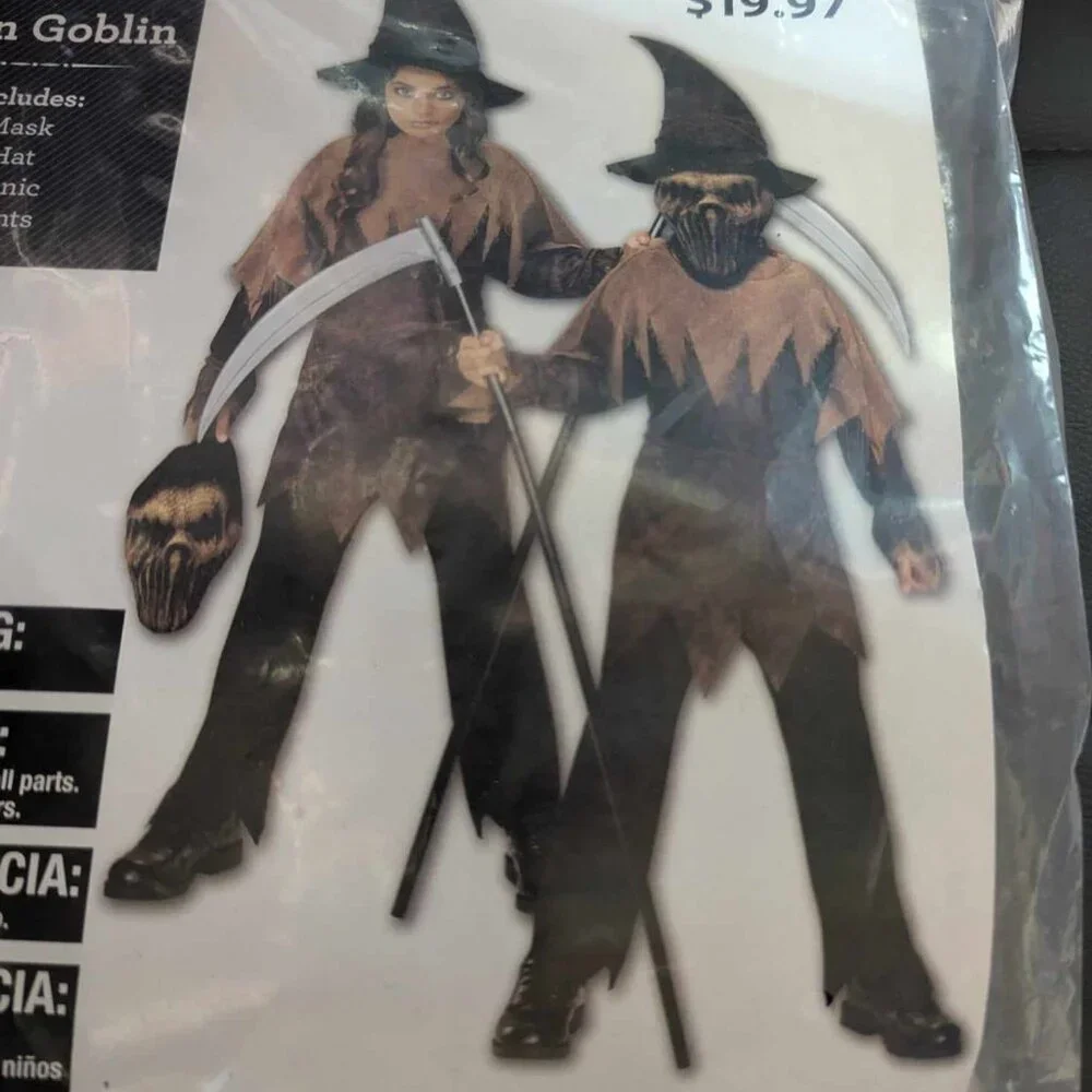 CELEBRATE kids boy girl corn goblin costume medium 8  brown k-010